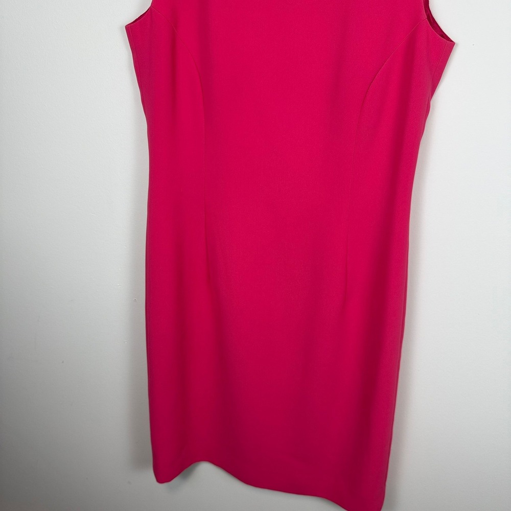 VINTAGE Pendleton Hot Pink Sleeveless Sheath Dress Size 4 Made in USA - Picture 6 of 10